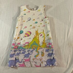 Dr. Seuss Kids Dress - Cream and Purple Adventure